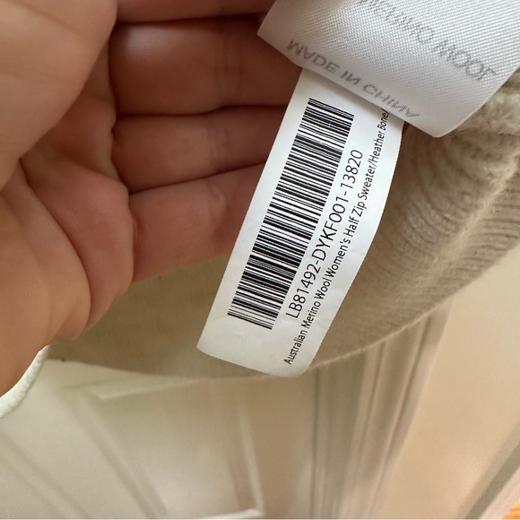 Quince Australian merino wool Half-Zip Ribbed Pullover Sweater Cream m medium - Picture 4 of 7